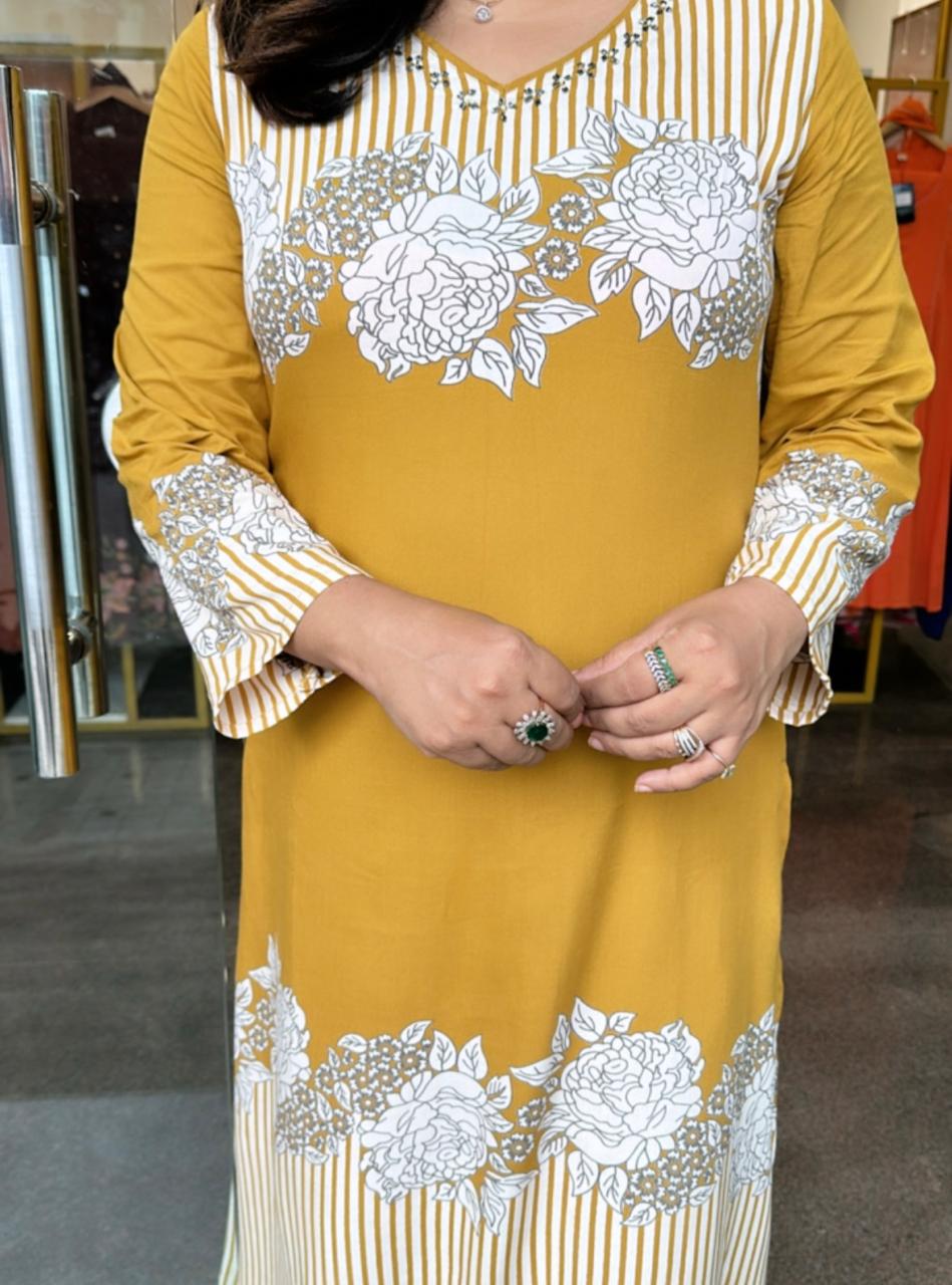 Best selling in now yellow colour! Wow wow heavy cotton slub kurta pant