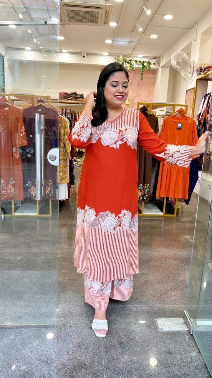 Best selling in now rust colour! Wow wow heavy cotton slub kurta pant