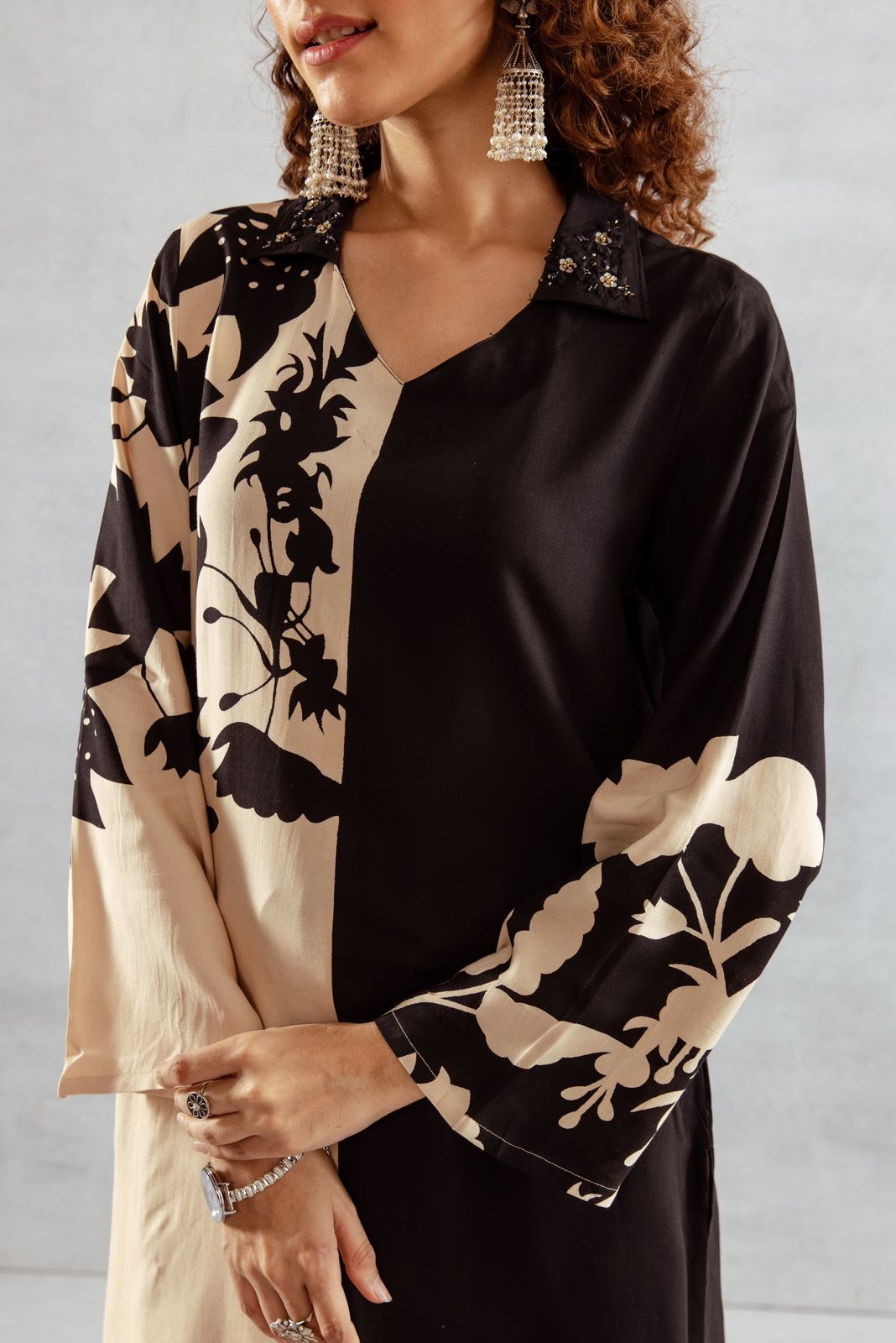 Designer colour cotton slub kurta pant