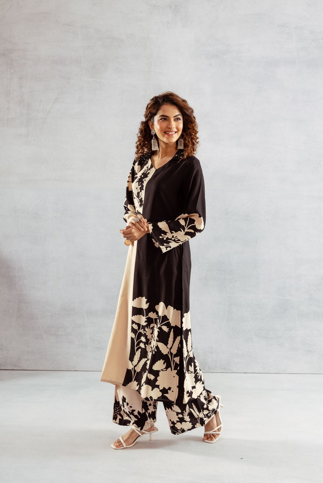 Designer colour cotton slub kurta pant