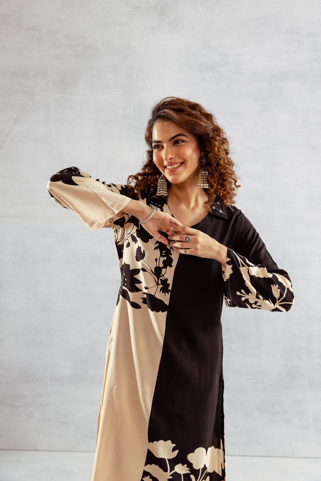 Designer colour cotton slub kurta pant