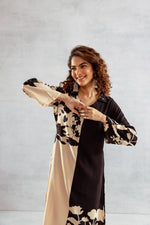 Designer colour cotton slub kurta pant