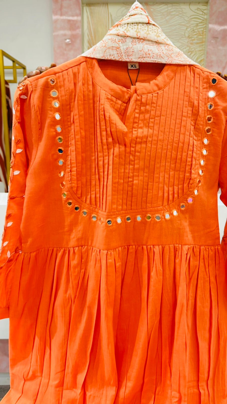 Wow Mul cotton real mirror Kota doria dupatta set