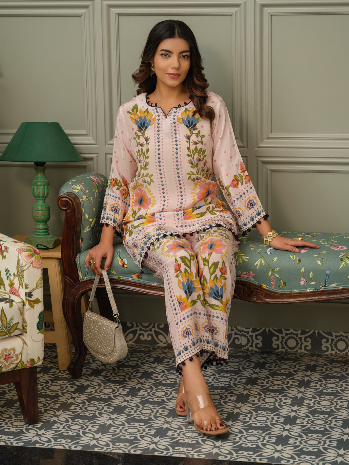 Pure crepe digital printed co ord