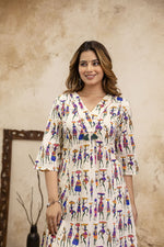 Smart worli art pure cotton co ord set in purple