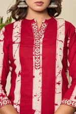 Red batik pure cotton full suit set
