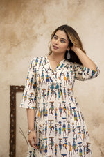 Smart worli art pure cotton co ord set in blue