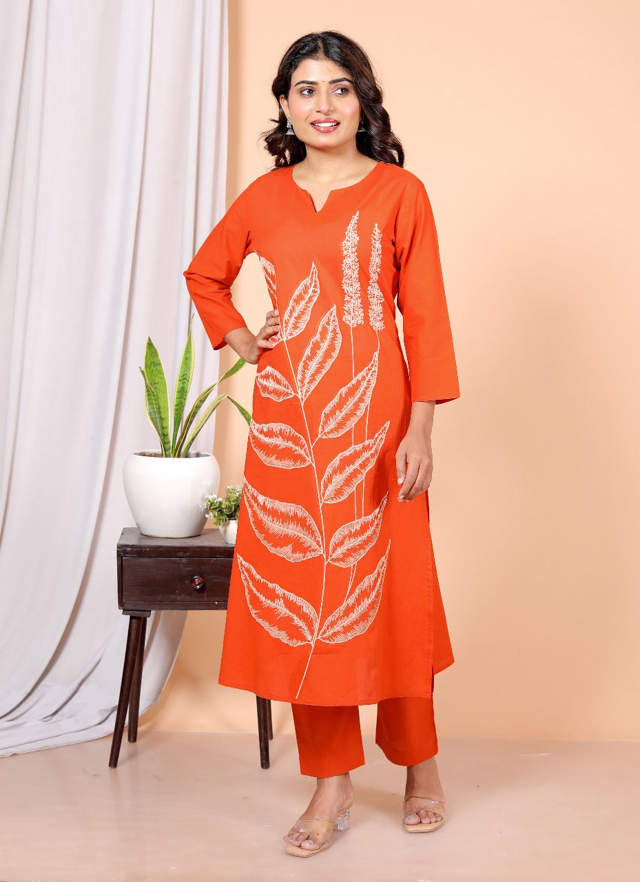 Restock on high demand! Pure cotton fully embroidered kurta pant!