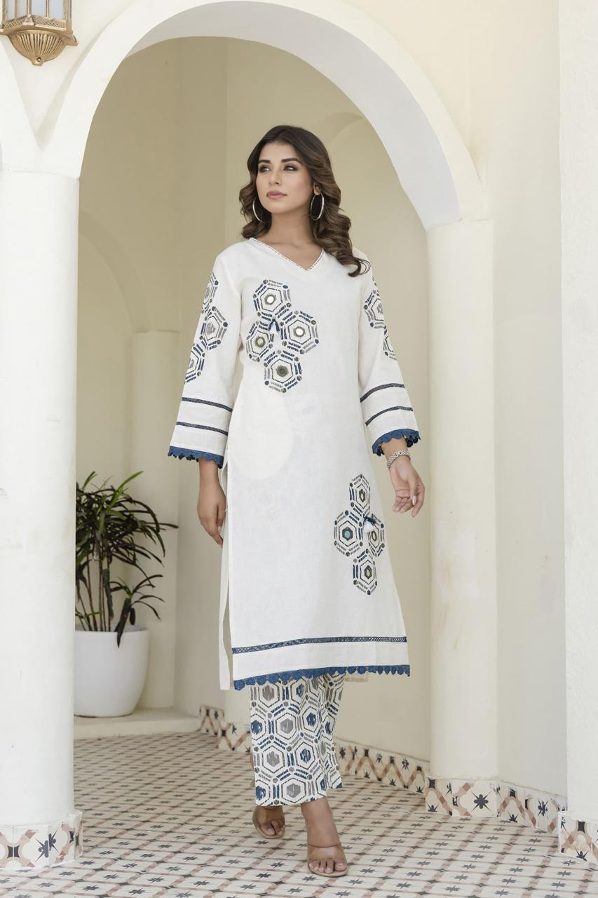 Smart real mirror cotton kurta pant