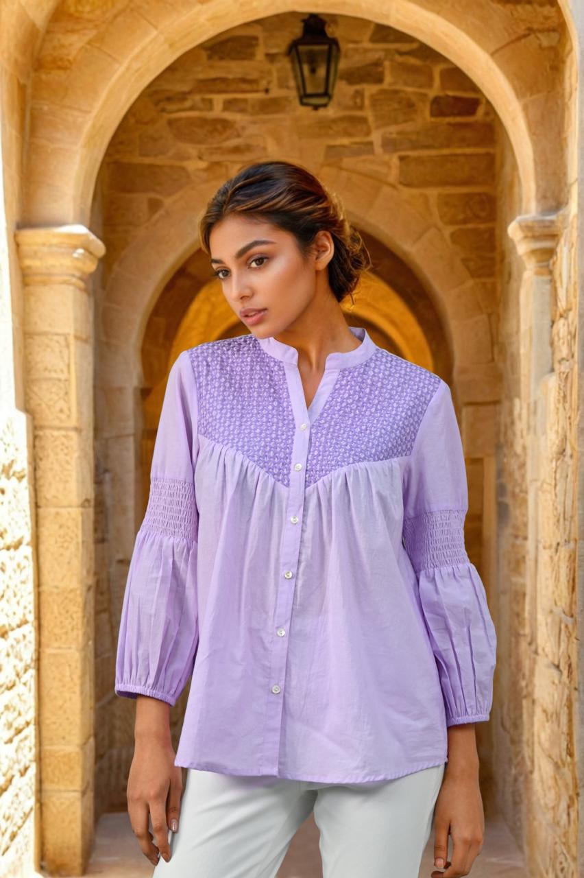 Lavender colour short stylish top