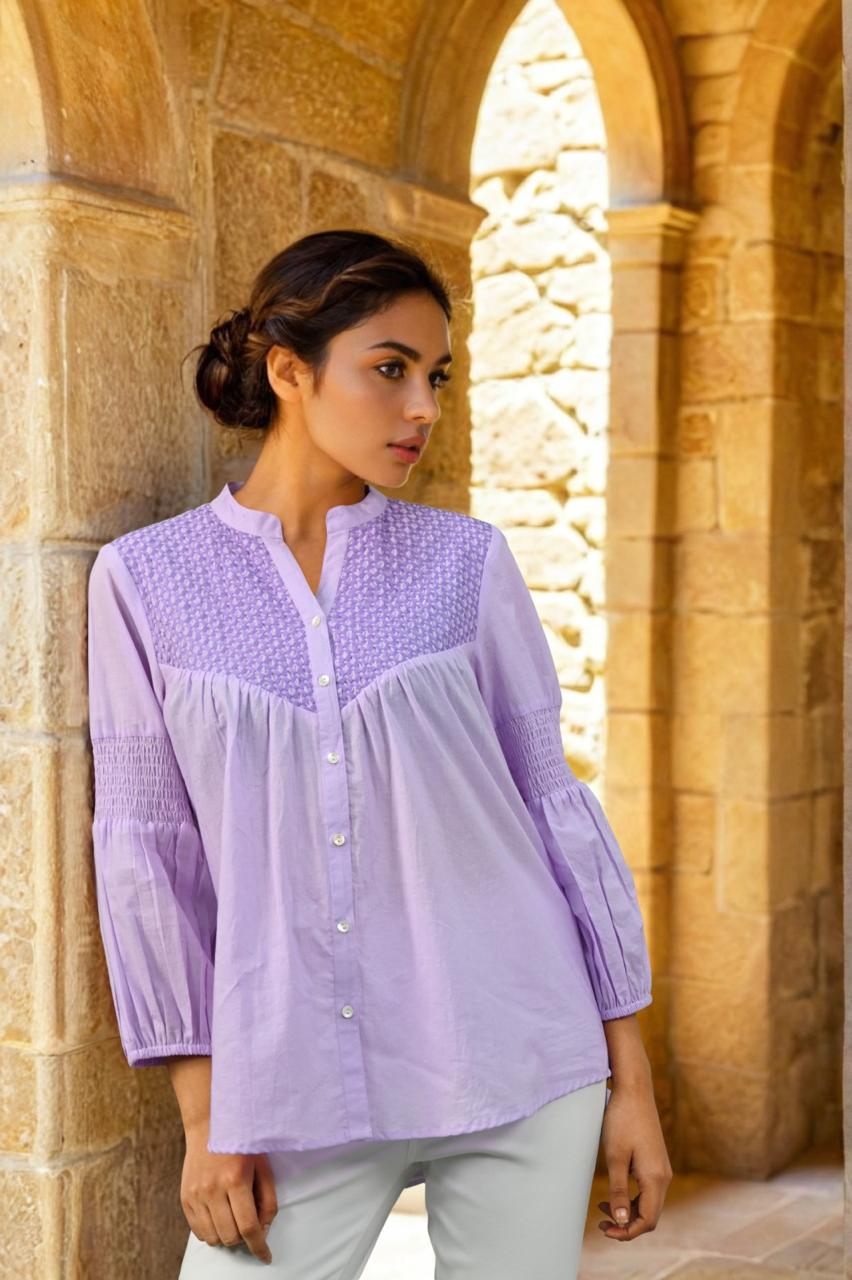 Lavender colour short stylish top