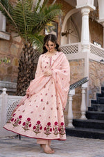 Smart cotton digital printed Anarkali suit set