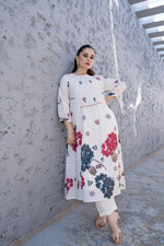 Stylish premium cotton lining digital printed kurta pant with pocket