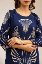 Super super heavy slub cotton palazzo set in blue