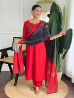 Appliqué work cotton full suit set