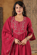 Designer Mul Chanderi with embroidery