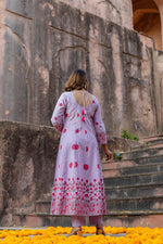 Wow cotton shoulder Anarkali suit set in purple