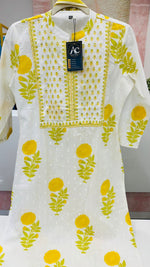 Pure cotton lining suit set in yellow