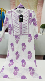 Pure cotton lining suit set in purple