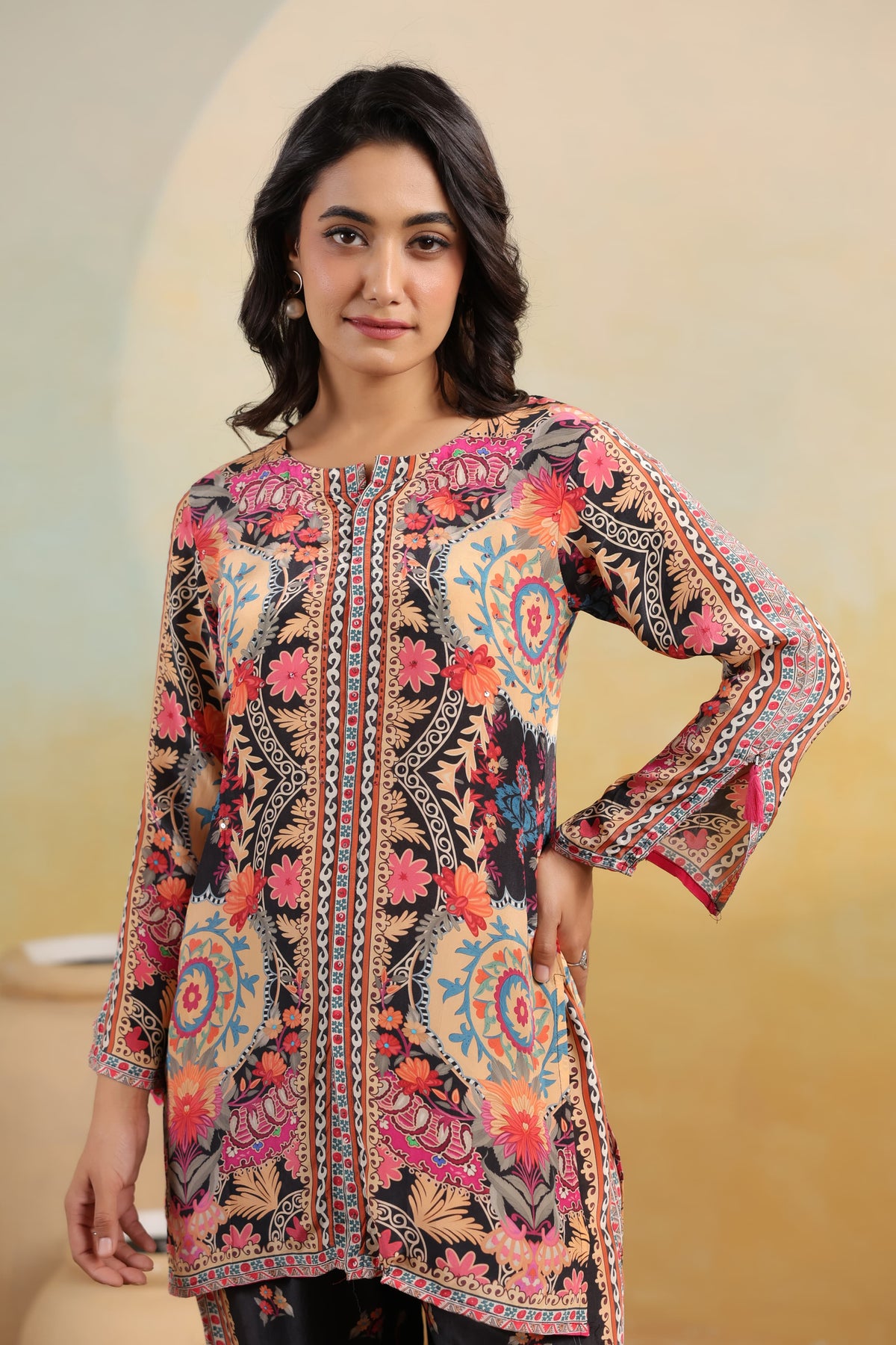 Designer crepe digital printed crepe co ord