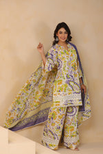 Designer cotton with lace detailing suit set