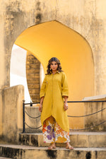 Pure cotton embroidery kurta paired with palazzo pant