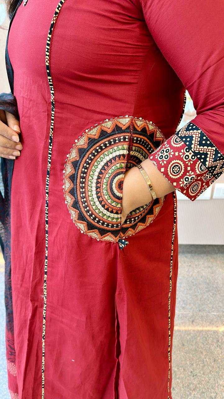 Smart cotton designer pocket suit set