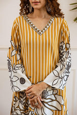 Super pretty slub cotton with four pocket kurta pant in yellow