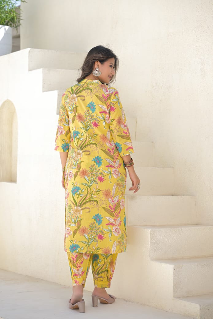 Pure cotton Afghani pant suit set
