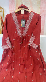 Restocked the best seller in new colour! Cotton embroidered lining full suit in red
