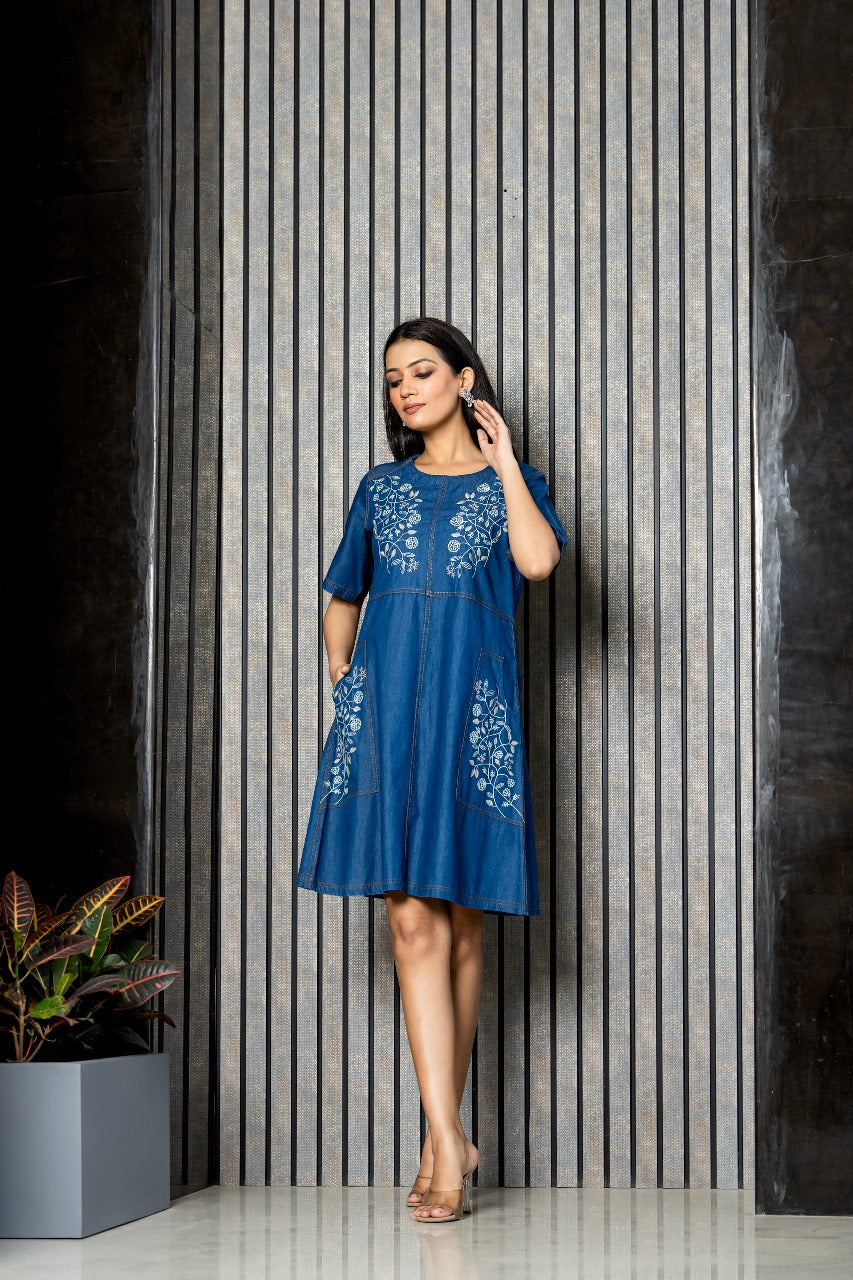 Restocked !! Beautiful embroidered cotton denims !!