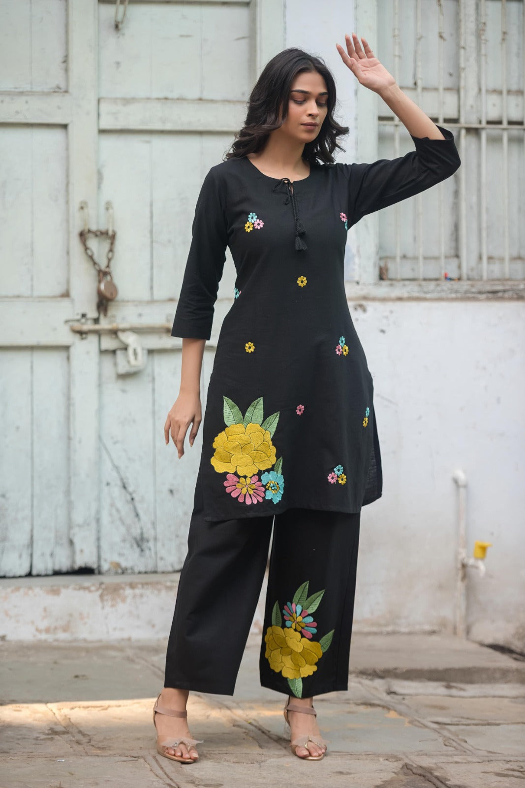 Beautiful embroidered cotton co ord