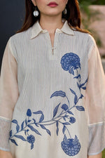 Pretty cotton lining with full katha stitch co ord set