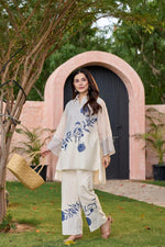 Pretty cotton lining with full katha stitch co ord set