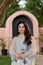 Pretty cotton lining with full katha stitch co ord set