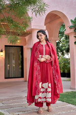 Beautiful appliqué work Mul Chanderi suit