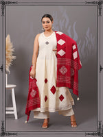 Stylish appliqué work n mirror work suit set