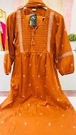 Rust cotton smart suit set