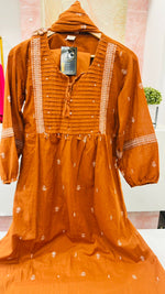 Rust cotton smart suit set