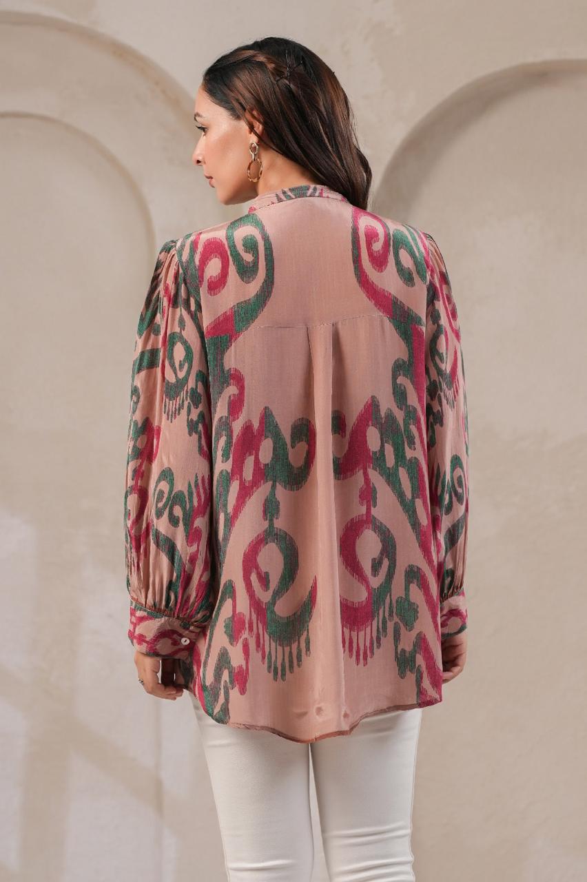 Smart Ikkat printed crepe short top