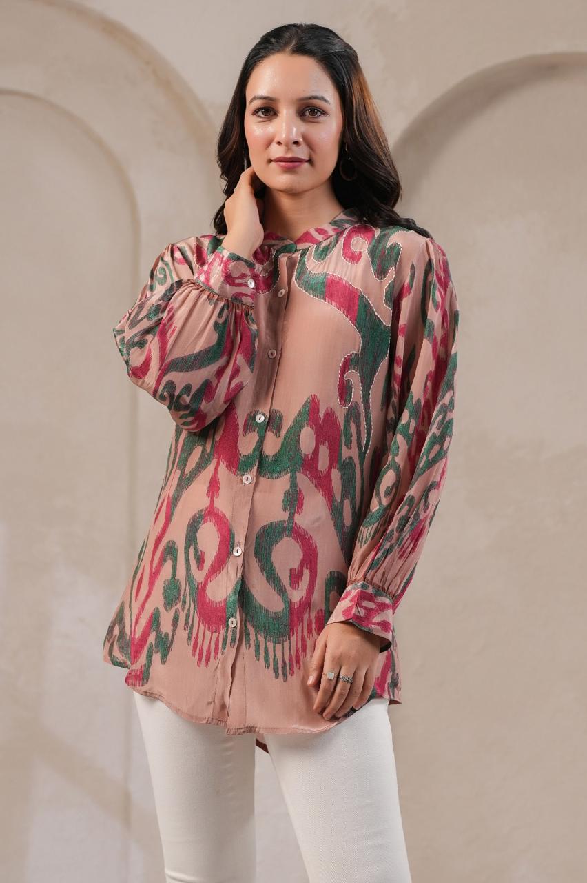 Smart Ikkat printed crepe short top