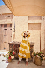 Premium cotton shivori kurta pant in yellow (no dupatta)