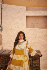 Premium cotton shivori kurta pant in yellow (no dupatta)