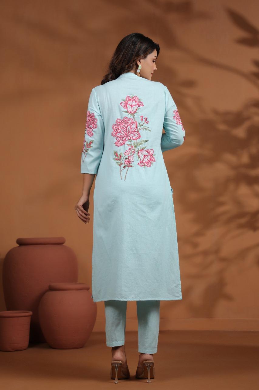 Fully embroidered kurta pant