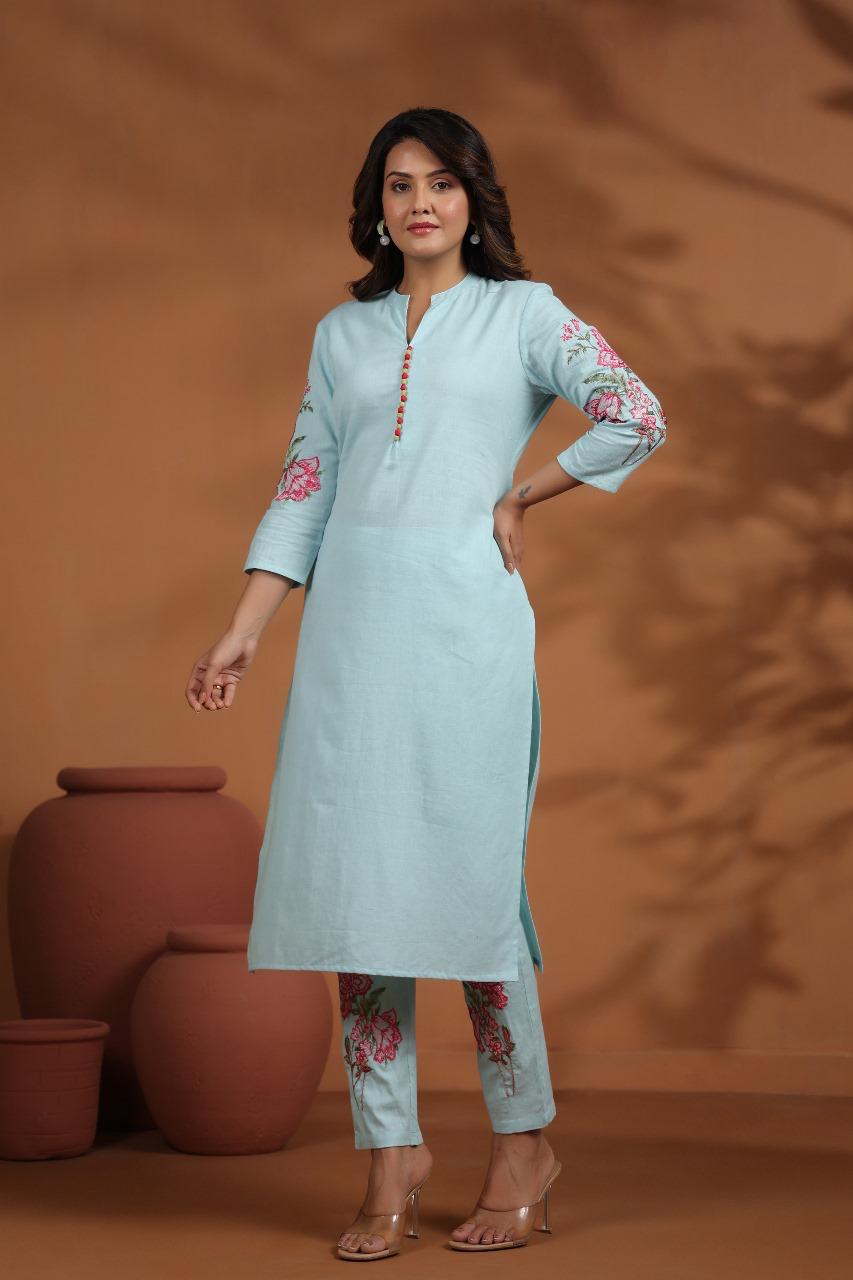 Fully embroidered kurta pant