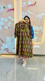 Smart cotton brown Ikkat dress