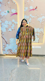 Smart cotton brown Ikkat dress