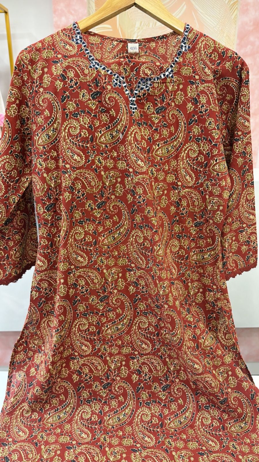 Cotton ajrakh kurta pant