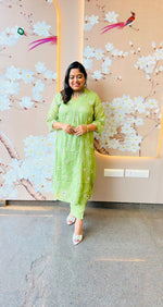 Pure Mul cotton front n back embroidery kurta pant