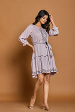 Heavy rayon embroidered dress
